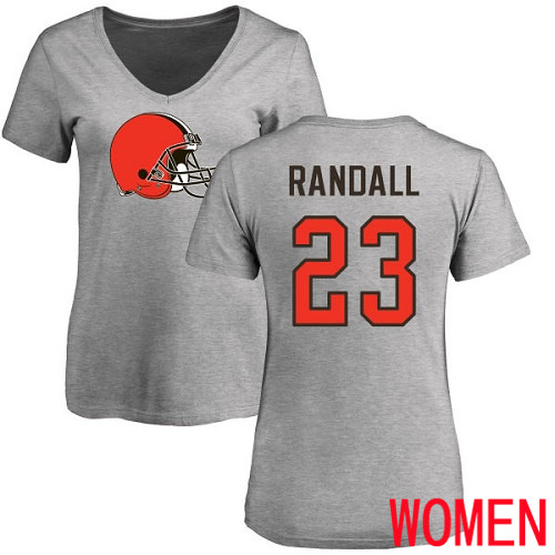 Cleveland Browns Damarious Randall Women Ash Jersey #23 NFL Football Name and Number Logo T Shirt->women nfl jersey->Women Jersey